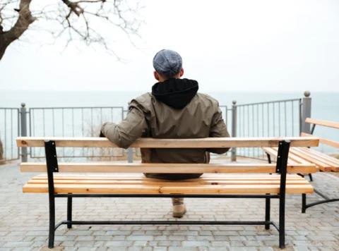 back-view-picture-young-african-man-bench